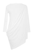Rick Owens Lilies Three Quarter Sleeve Viscose Draped Top