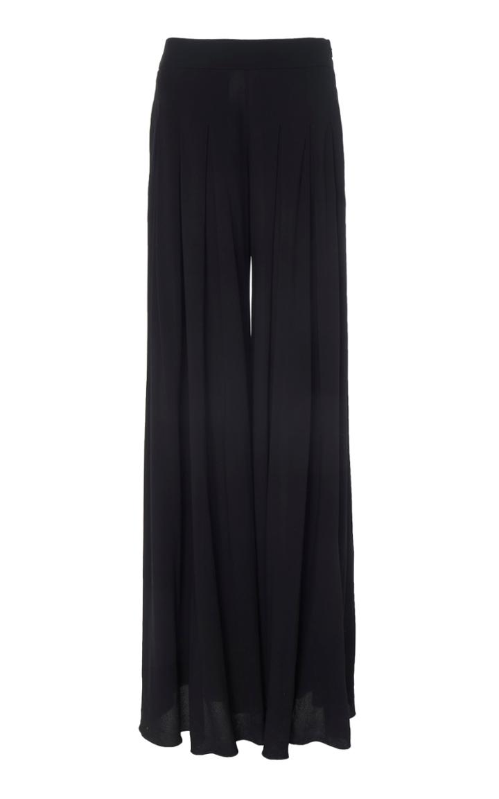 Oscar De La Renta Wide Leg High Waisted Silk Pant