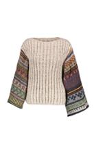 Tuinch Contrast Sleeves Sweater