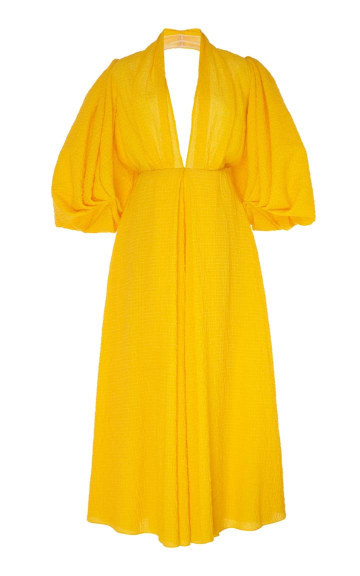 Moda Operandi Emilia Wickstead Puffed Sleeve Cotton-blend Dress Size: 8