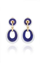 David Webb Lapis And Enamel Earrings