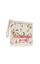Dolce & Gabbana Floral-print Leather Pouch