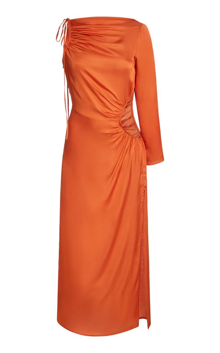 Cult Gaia Cyn Cutout Tie-detailed Satin Midi Dress