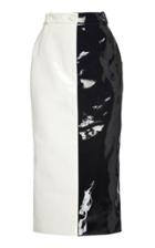 Moda Operandi Rowen Rose Iconic Two-tone Vinyl Mid-rise Midi Skirt Size: 34