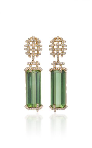 Goshwara 18k Gold Touramline And Diamond Earrings