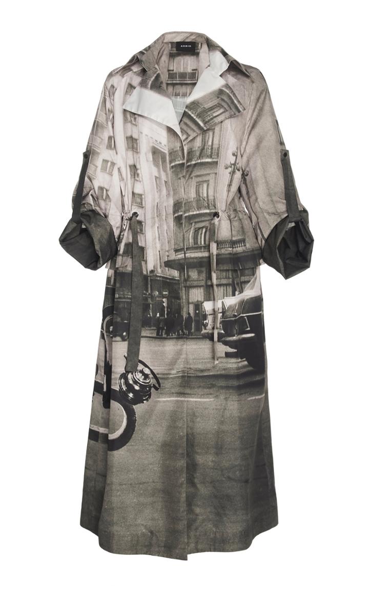 Akris Graphic Printed Taffeta Coat