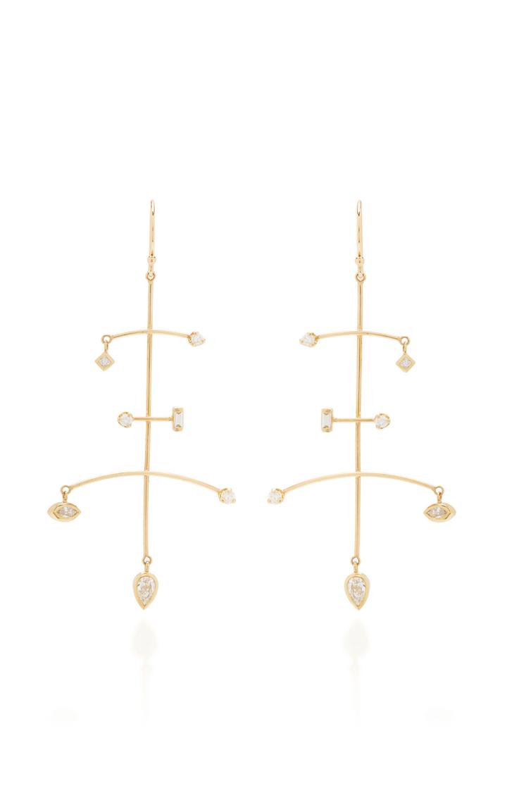 Zoe Chicco 14k Large Mobile Earring With Mixed Fancy Cut Diamonds