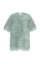 Moda Operandi Soonil Short Sleeve Mint Silk Fur Jacket Size: 0