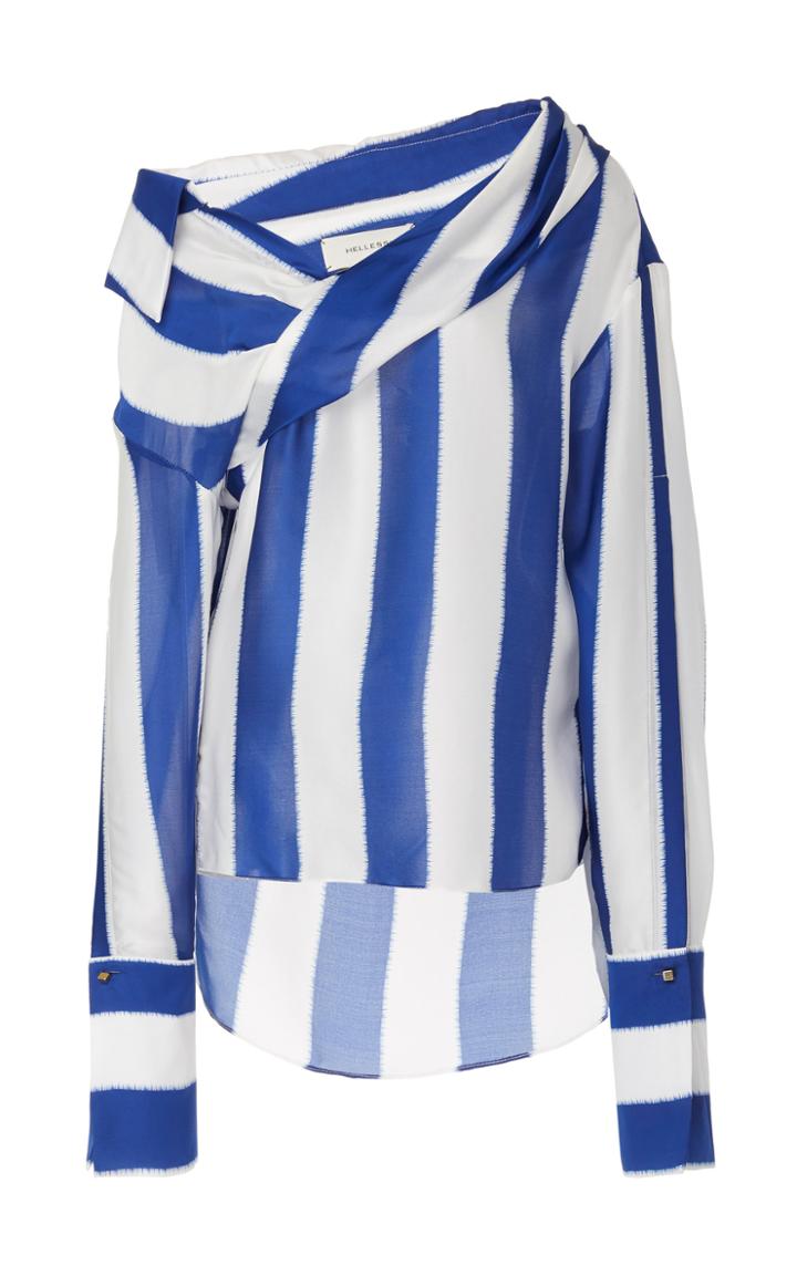 Hellessy Stella Cold-shoulder Silk Blouse