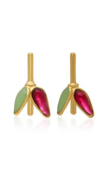 Gripoix Bamboo Pierced Earrings