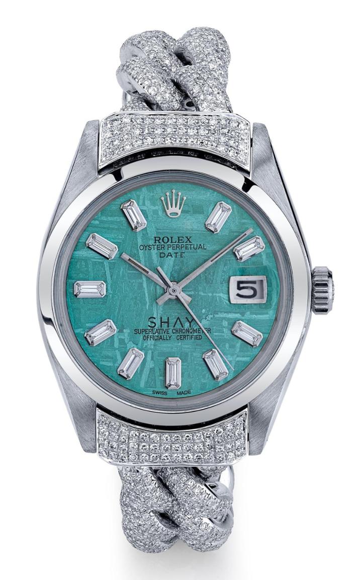 Moda Operandi Shay 18k White Gold Meteorite Custom Vintage Watch