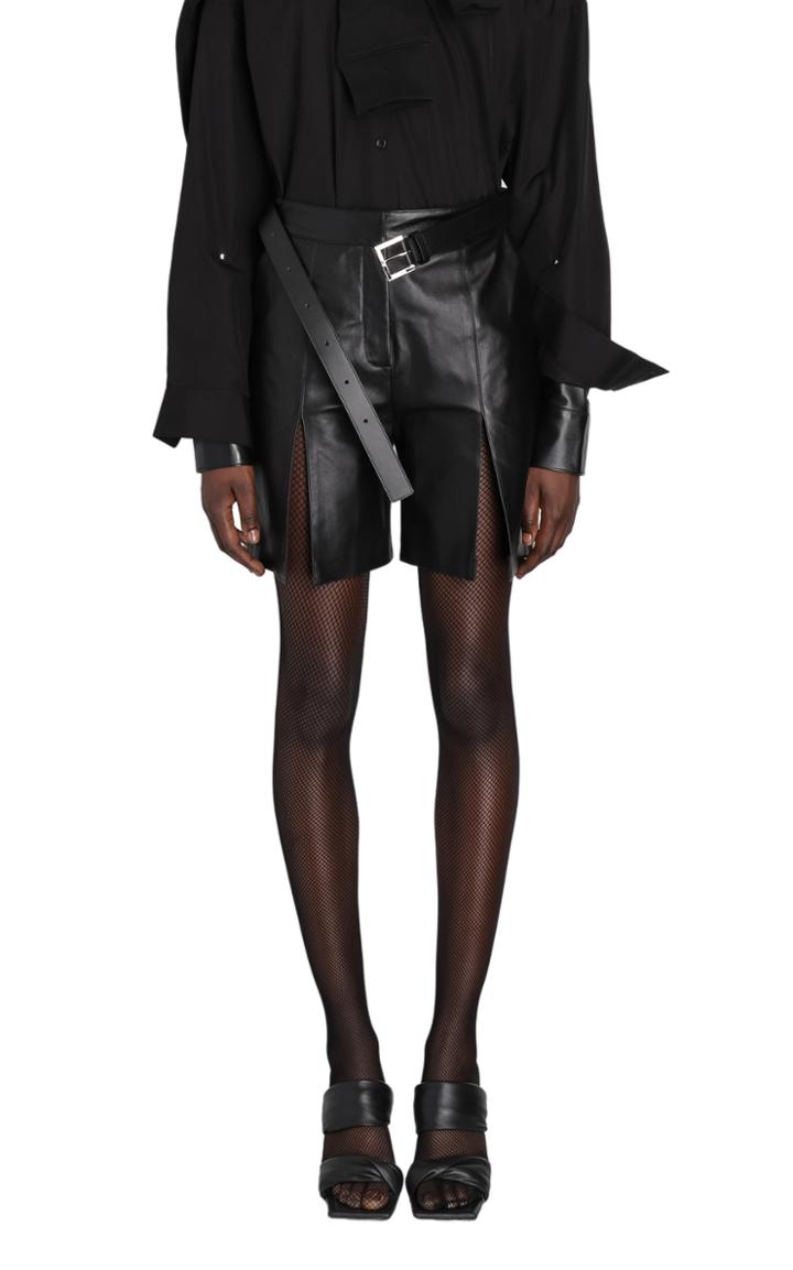 Moda Operandi Boyarovskaya Cutout Lamb Leather Shorts