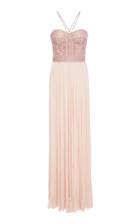 J. Mendel Embroidered Bodice Gown With Hand Pleated Mousseline Skirt