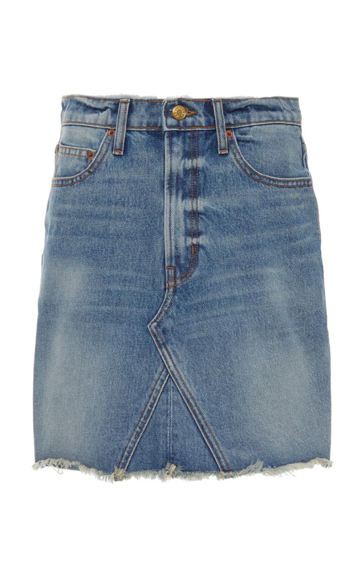 B Sides Field Distressed Denim Mini Skirt