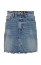 B Sides Field Distressed Denim Mini Skirt