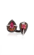 Wendy Yue 18k Gold Tourmaline Rubellite And Diamond Ring