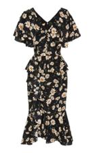 Michael Kors Collection Cascade Cape Sleeve Silk Dress