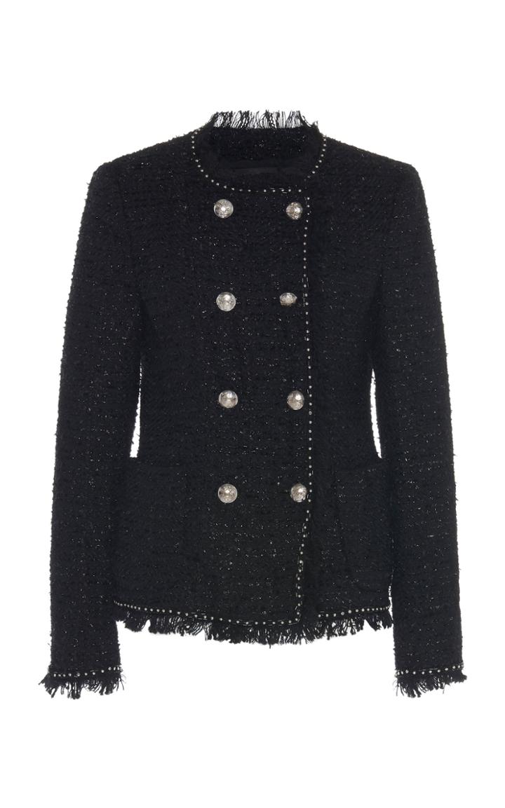 Moda Operandi Dundas Metallic Tweed Wool-blend Crystal-embellished Jacket Size: 36