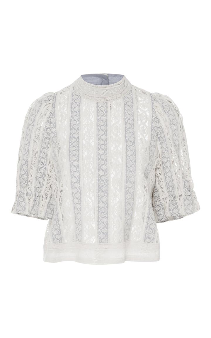 Sea Column Crochet Short Sleeve Top