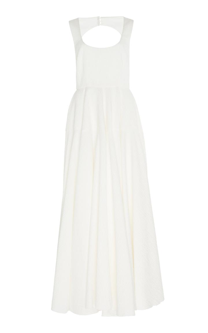 Emilia Wickstead Amal Pleated Cotton-blend Crepe Midi Dress