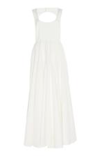 Emilia Wickstead Amal Pleated Cotton-blend Crepe Midi Dress