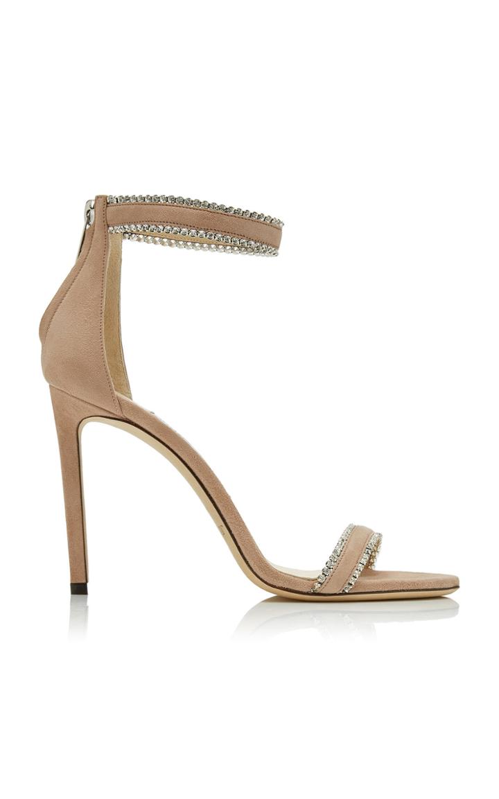Jimmy Choo Dochas Crystal-embellished Suede Sandals