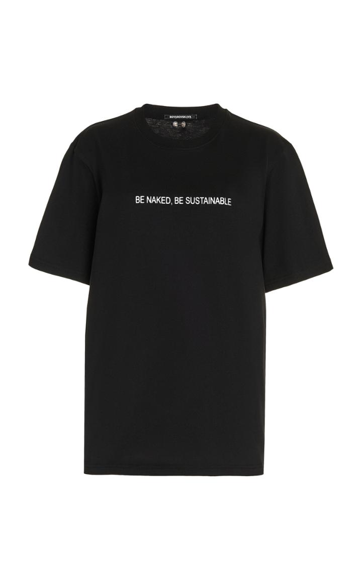 Moda Operandi Boyarovskaya Piercing-detailed Printed Cotton T-shirt