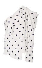Monse Asymmetrical Embroidered Dot Scarf Top