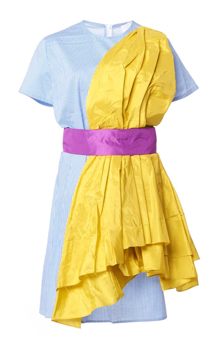 Leal Daccarett Alegria Striped Silk And Cotton-blend Dress