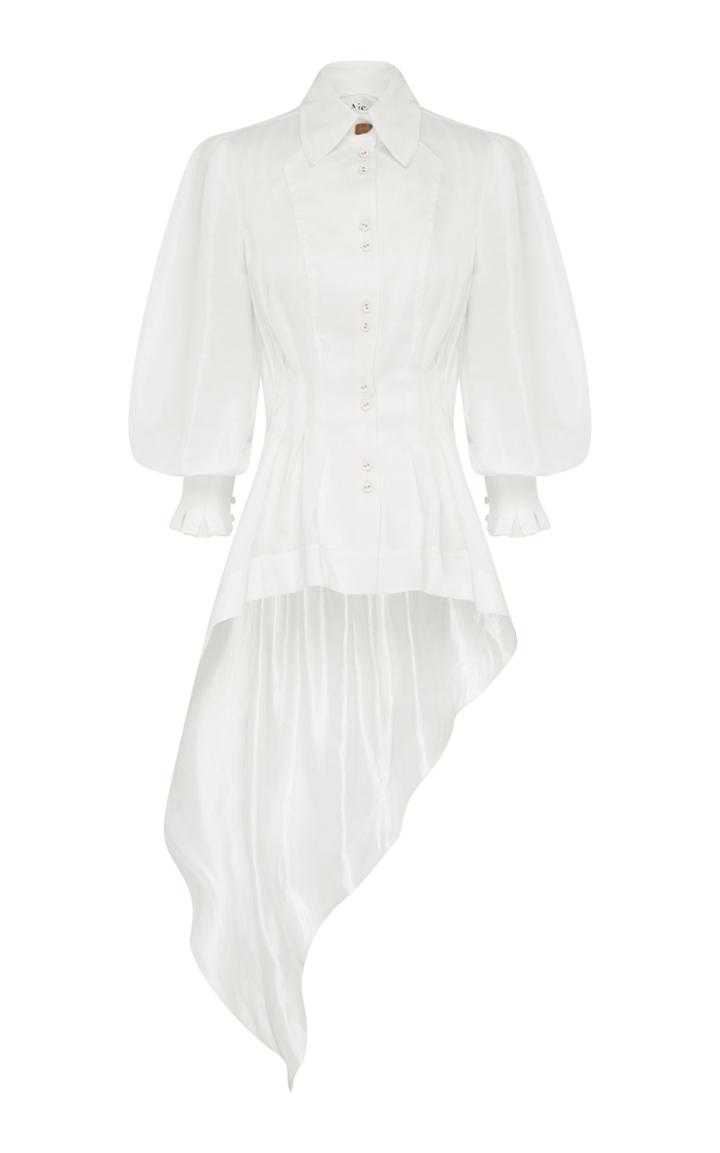 Moda Operandi Aje Shadow Linen-blend Top