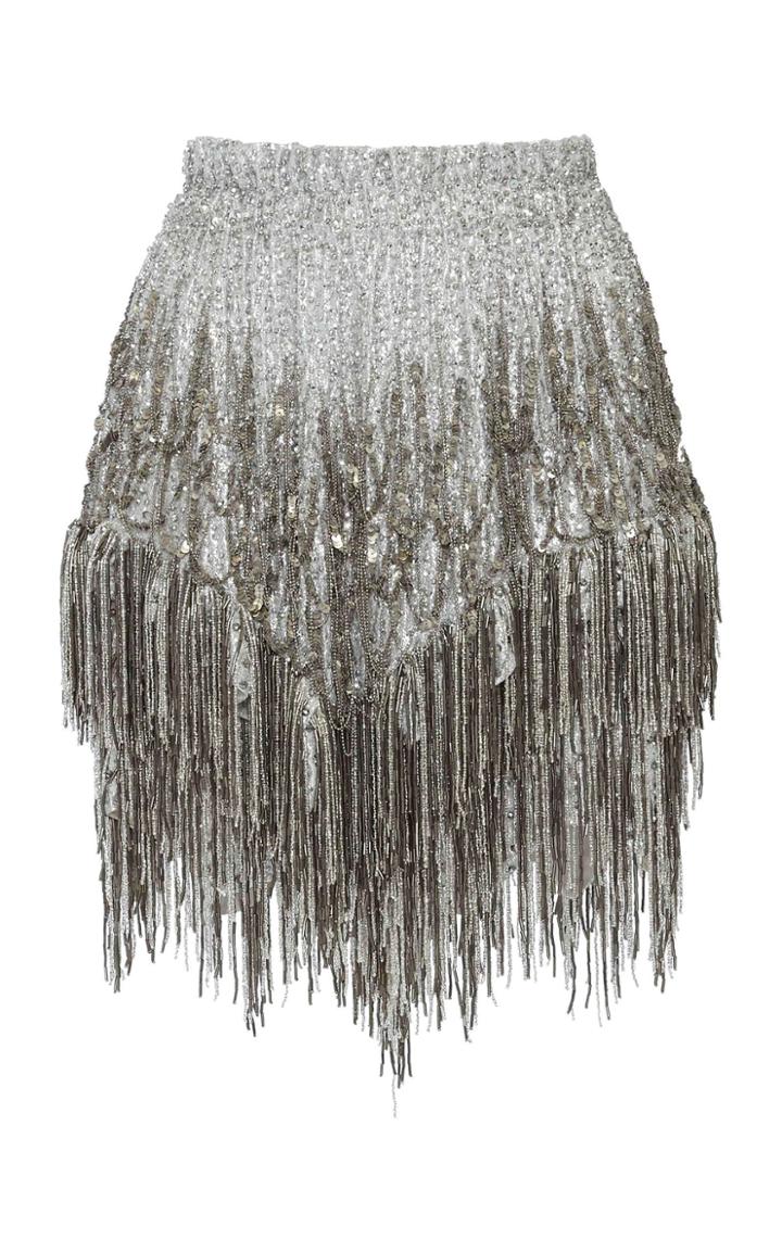 Moda Operandi Isabel Marant Zulina Fringed Silk-blend Skirt Size: 34