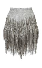 Moda Operandi Isabel Marant Zulina Fringed Silk-blend Skirt Size: 34