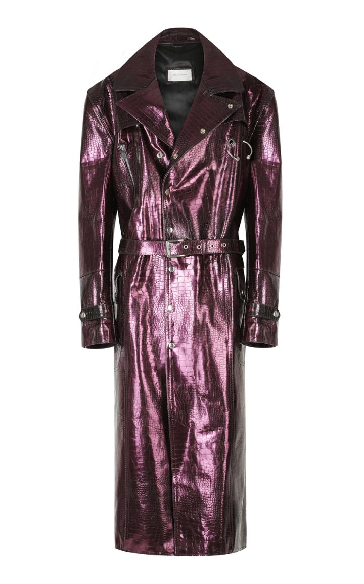 Strateas Carlucci Pierced Meta Leather Trench