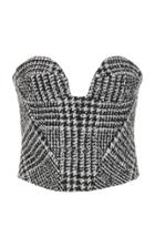 Carmen March Strapless Checked Wool-blend Corset Top
