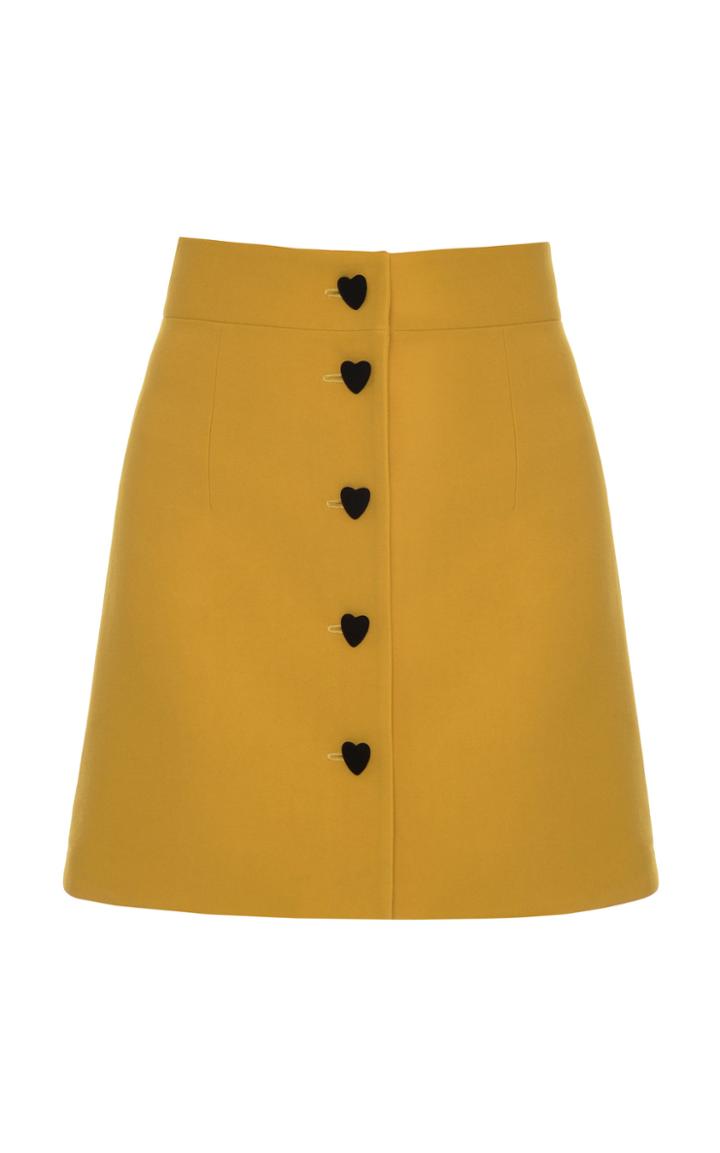 George Keburia Button Down Wool Mini Skirt