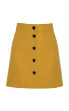 George Keburia Button Down Wool Mini Skirt