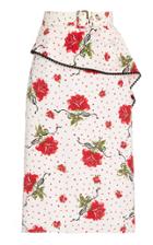 Moda Operandi Rodarte Belted Silk-blend Peplum Pencil Skirt