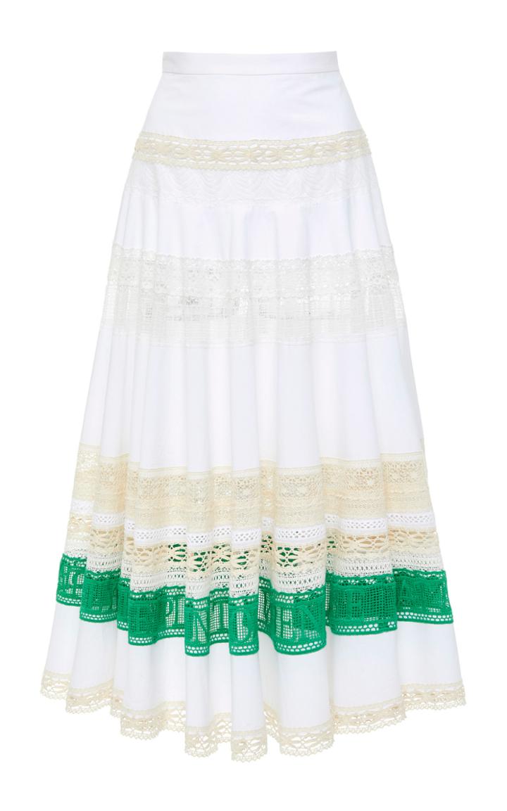 Tory Burch Lace Trim Cotton Skirt