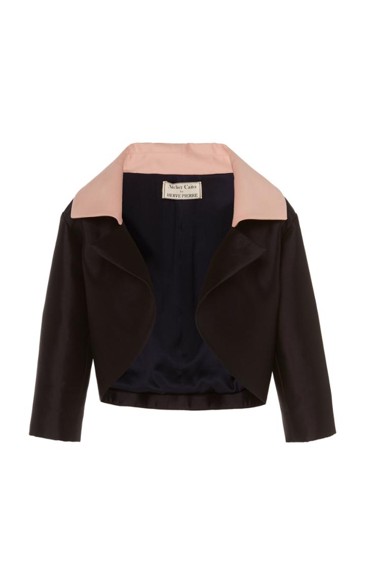 Herve Pierre Contrast Cocoon Jacket