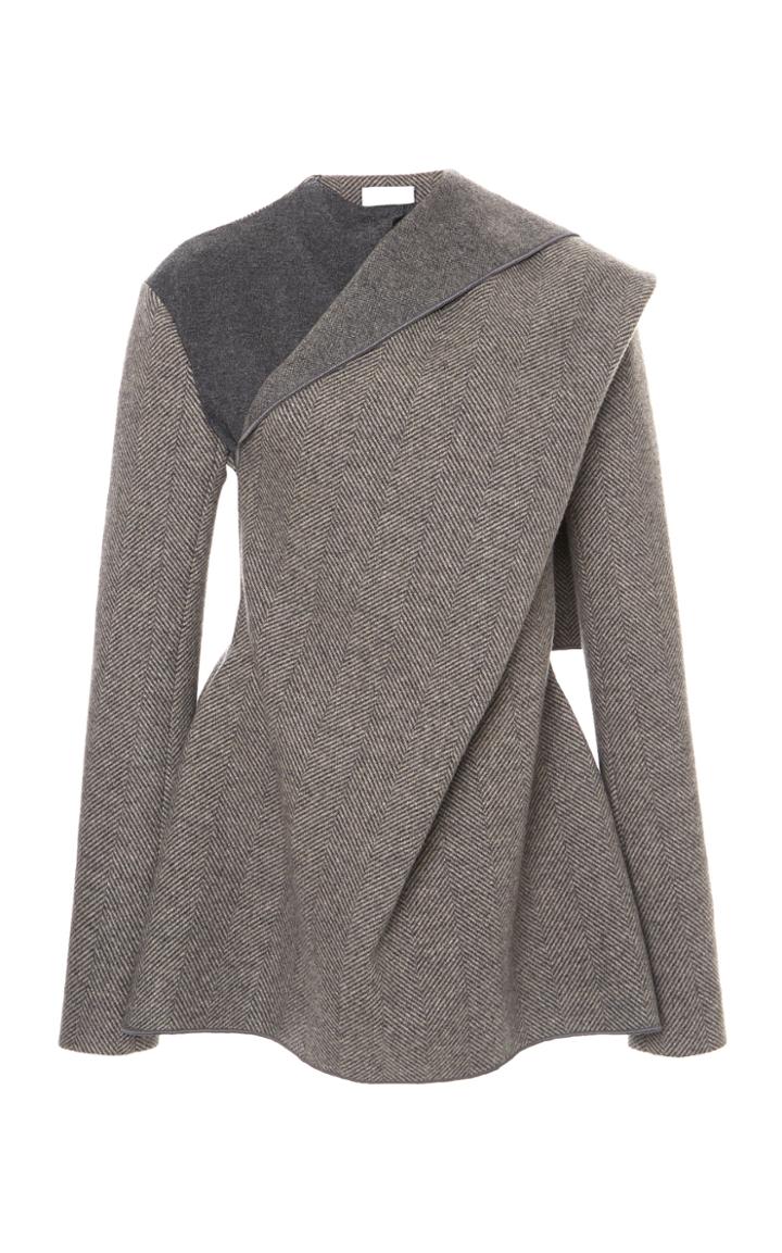 Moda Operandi Agnona Wool-cashmere Peplum Knit Blouse