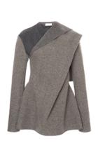 Moda Operandi Agnona Wool-cashmere Peplum Knit Blouse