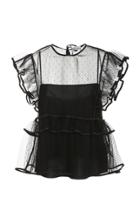 Red Valentino Ruffled Point D'esprit Top