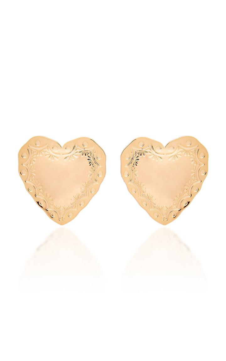 Fallon Gold-plated Heart Earrings