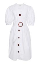 Isa Arfen Belted Poplin Button-down Dress