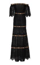 Carolina Herrera Off-the-shoulder Embroidered Guipure Lace Gown