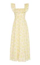 Zimmermann Goldie Ruffled Floral-print Linen Midi Dress