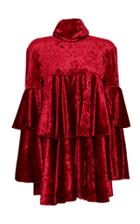 Sara Battaglia Tie-neck Tiered Mini Dress