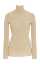 Victoria Victoria Beckham Slim Metallic Ribbed Turtleneck Sweater