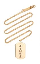 Moda Operandi Zoe Chicco 14k Yellow Gold Equation Dog Tag Necklace