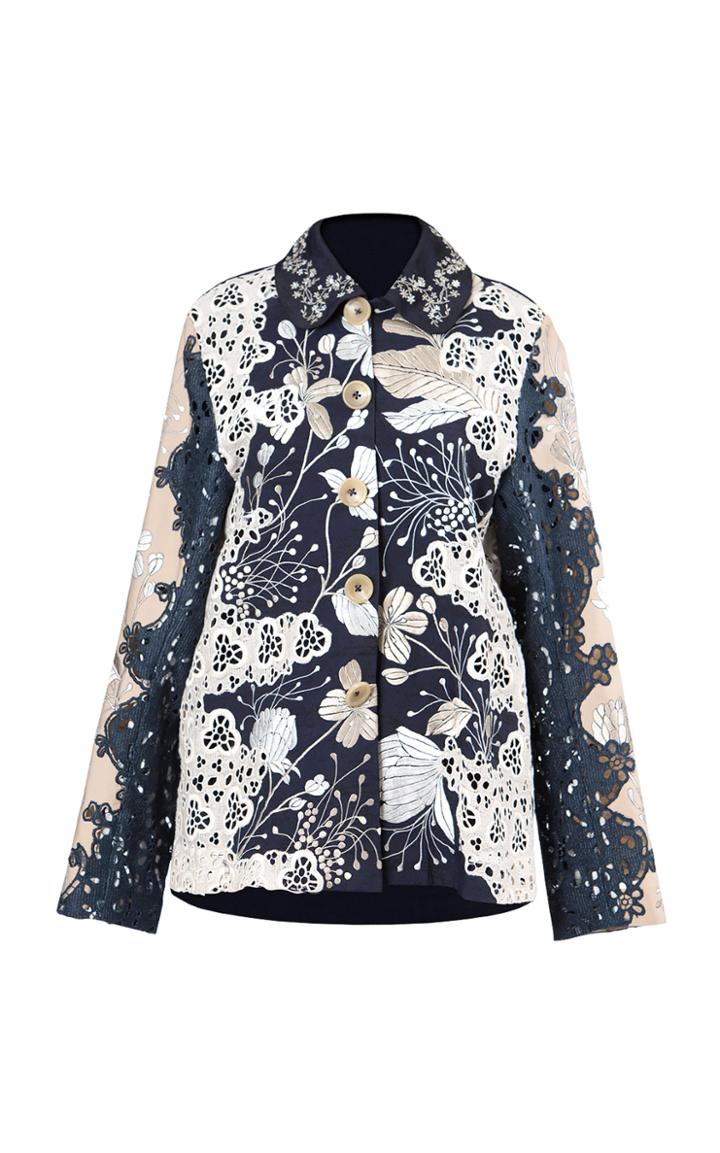 Moda Operandi Biyan Krasula Taffeta & Lace Down Jacket